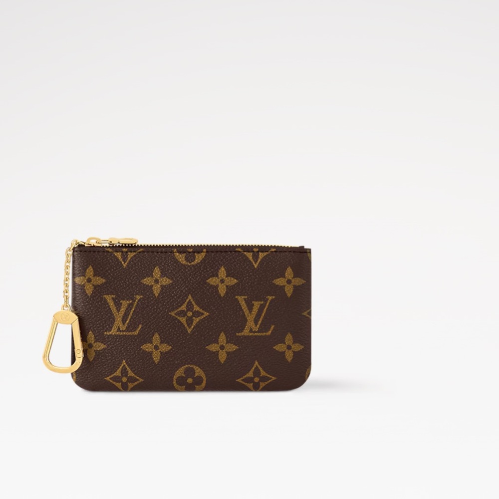 Louis Vuitton Coated Canvas Card Holder with Gold Hardware